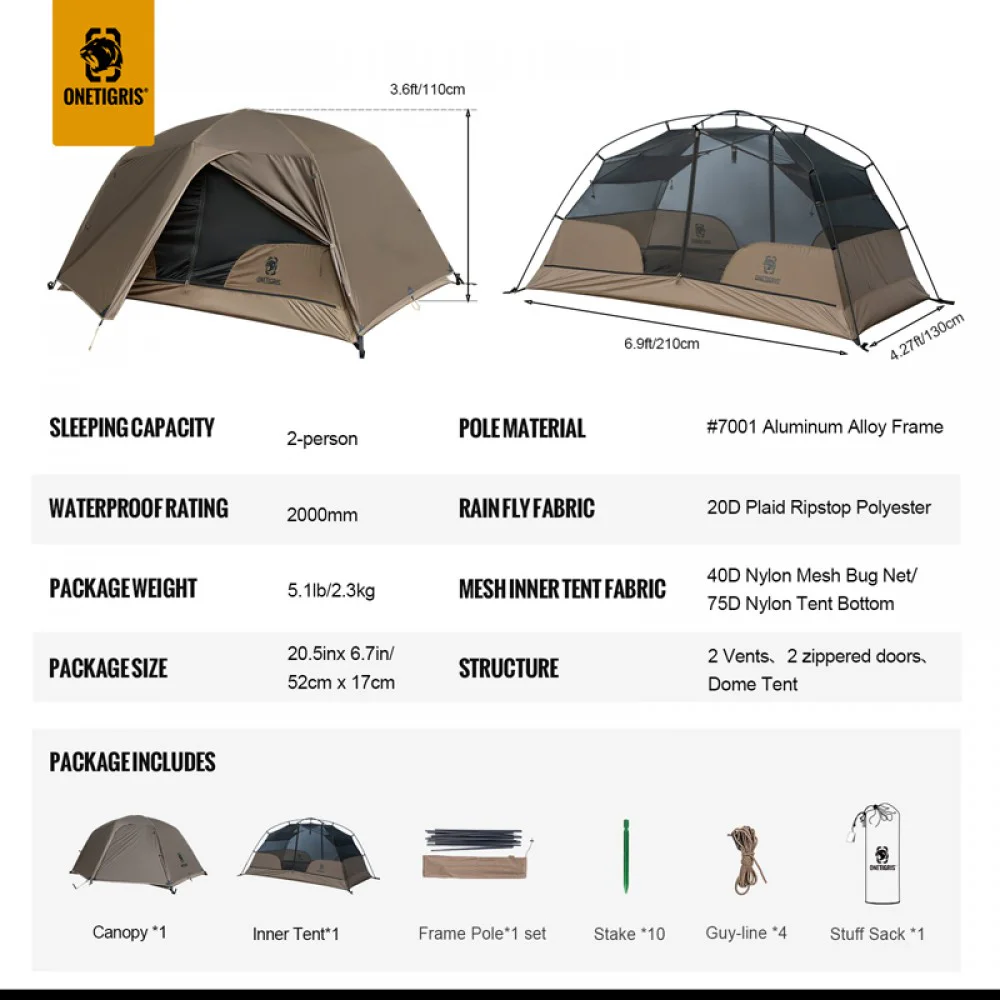 OneTigris COSMITTO 2.0 Backpacking Tent | Backwoods Outdoor Gear